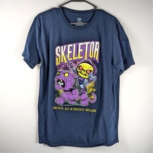 Skeletor Masters of the Universe T Shirt Mens Large Blue Graphic Funko Tee